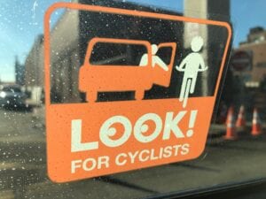 dooring warning sticker