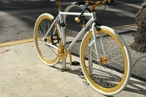 a bike that is parked